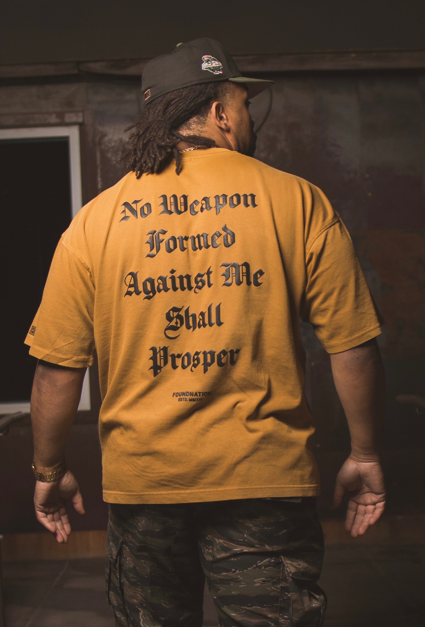 GOLD POWERED BY GOD TEE