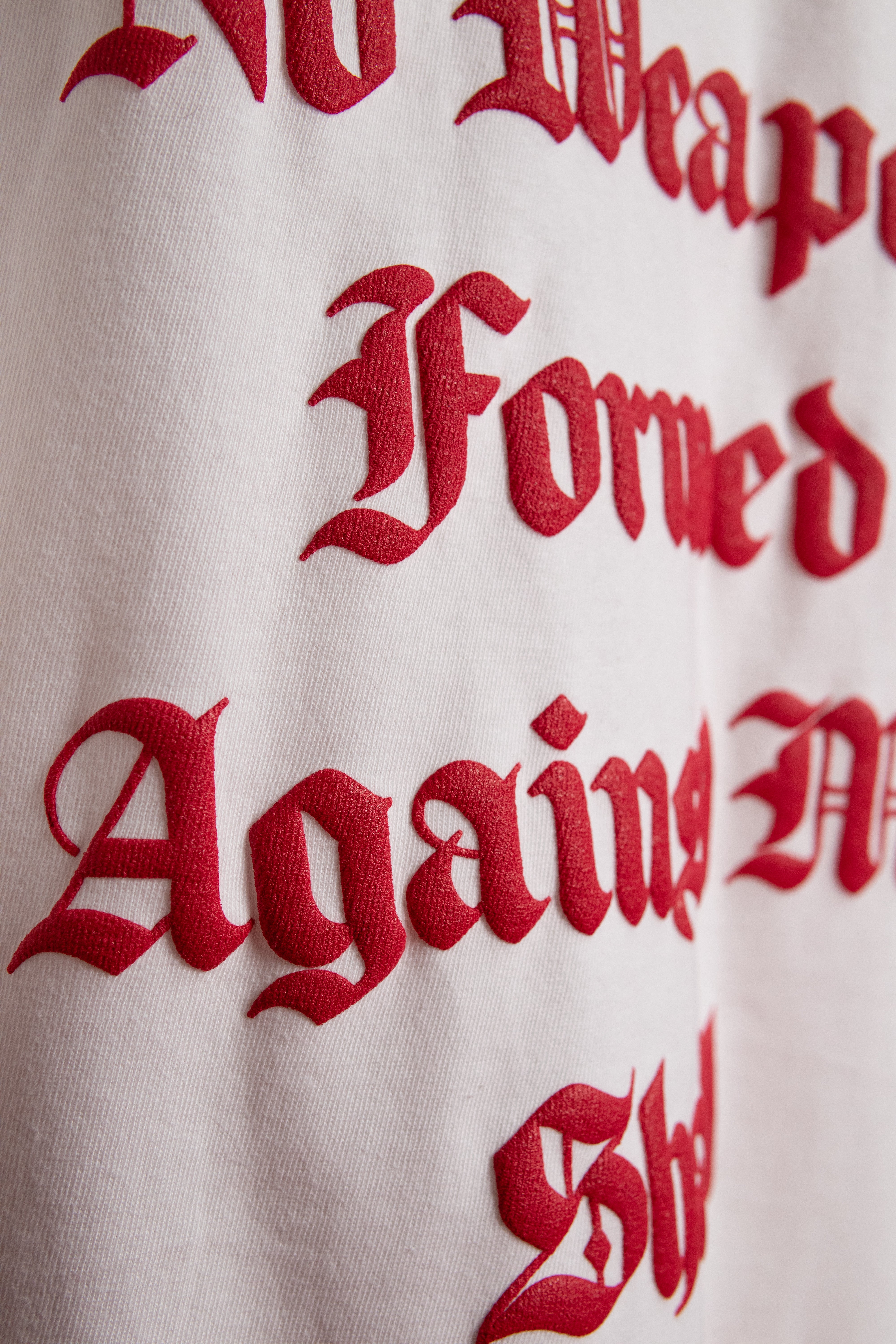 WHITE & RED POWERED BY GOD TEE