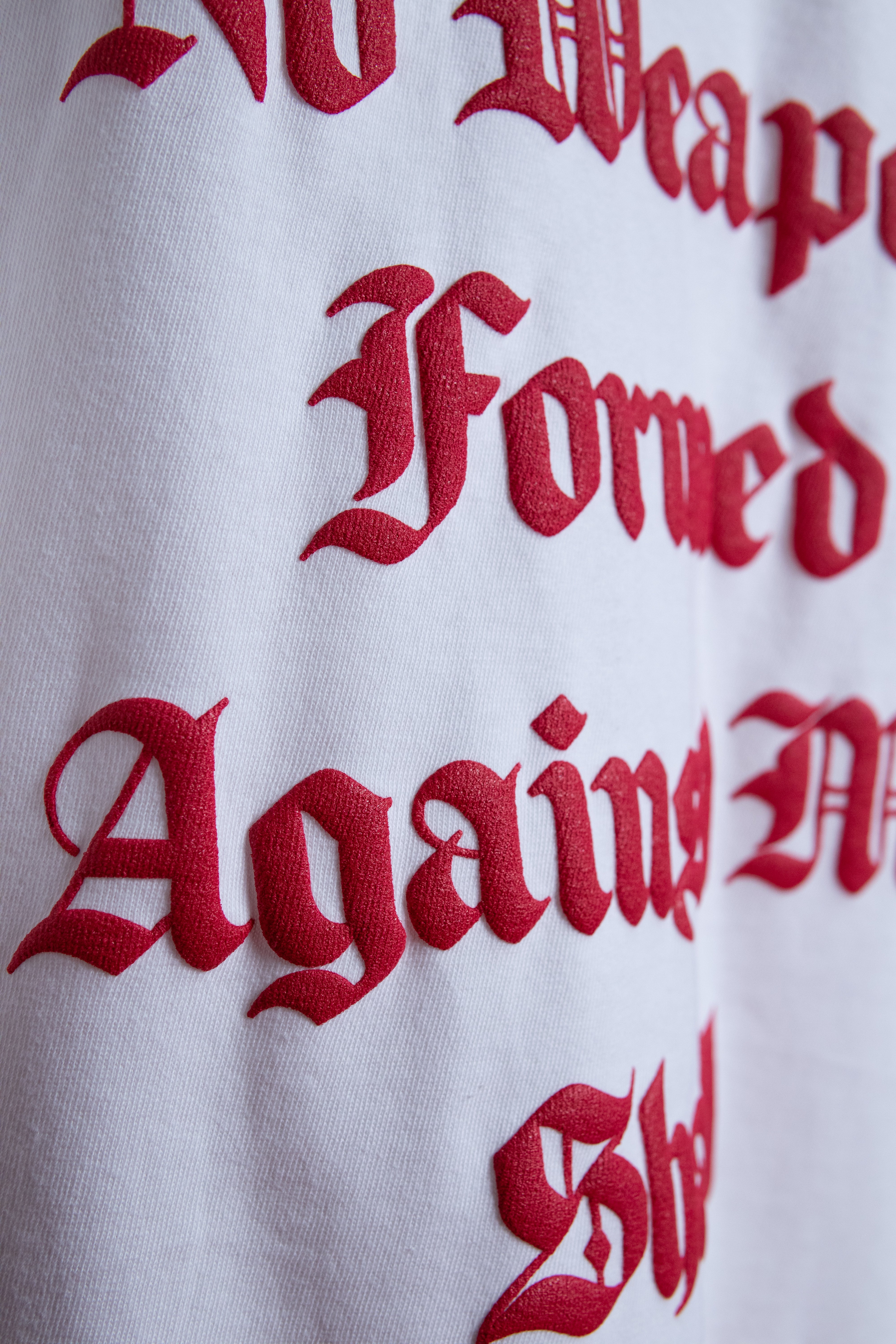WHITE & RED POWERED BY GOD TEE