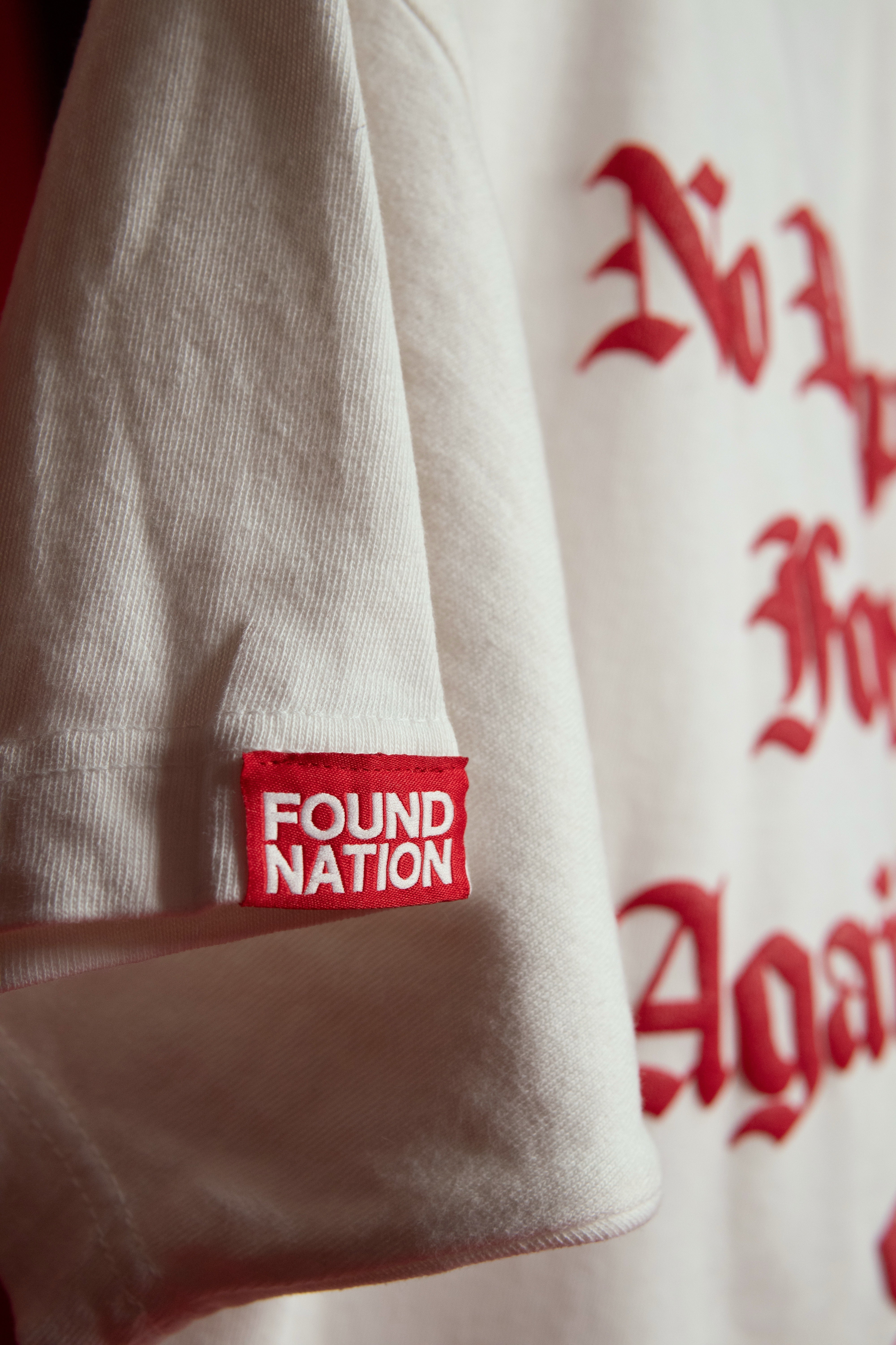 WHITE & RED POWERED BY GOD TEE