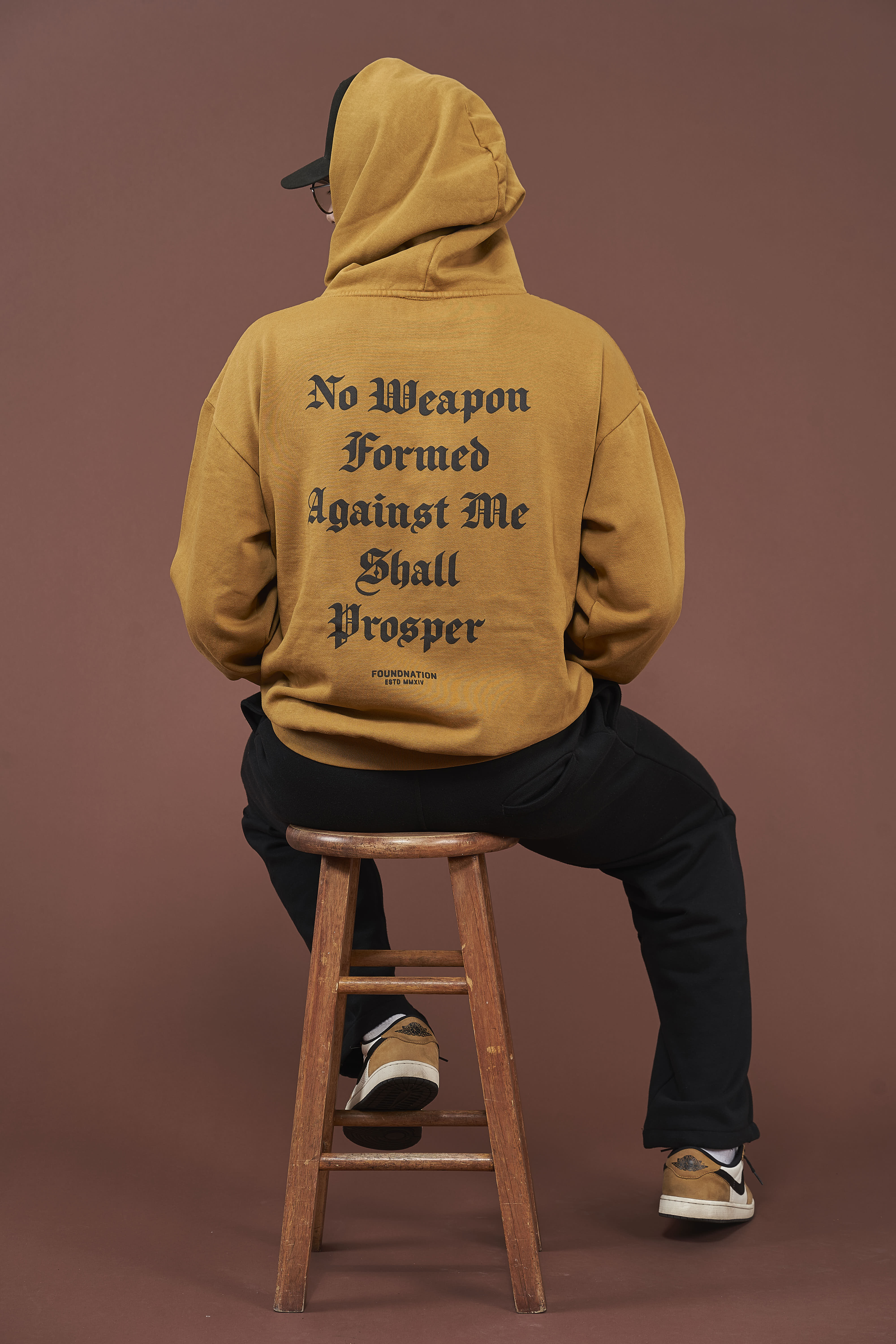 GOLD POWERED BY GOD HOODIE