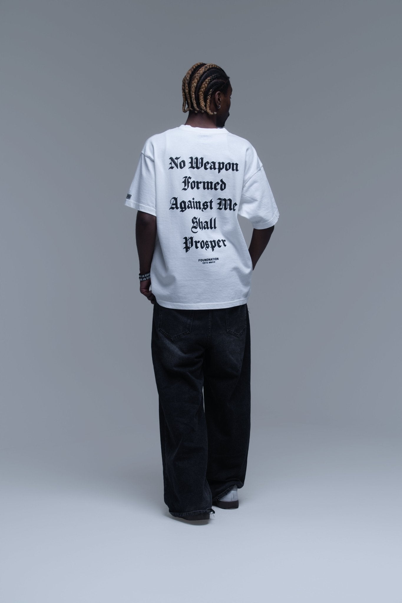 WHITE POWERED BY GOD TEE - FoundNation