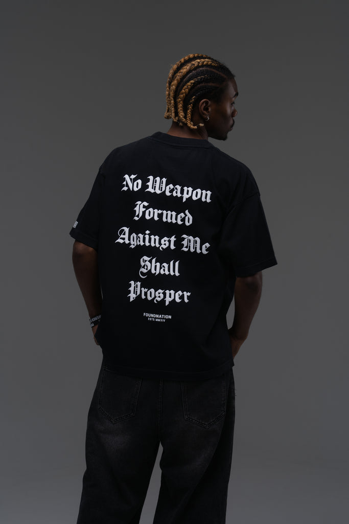 VINTAGE BLACK POWERED BY GOD TEE
