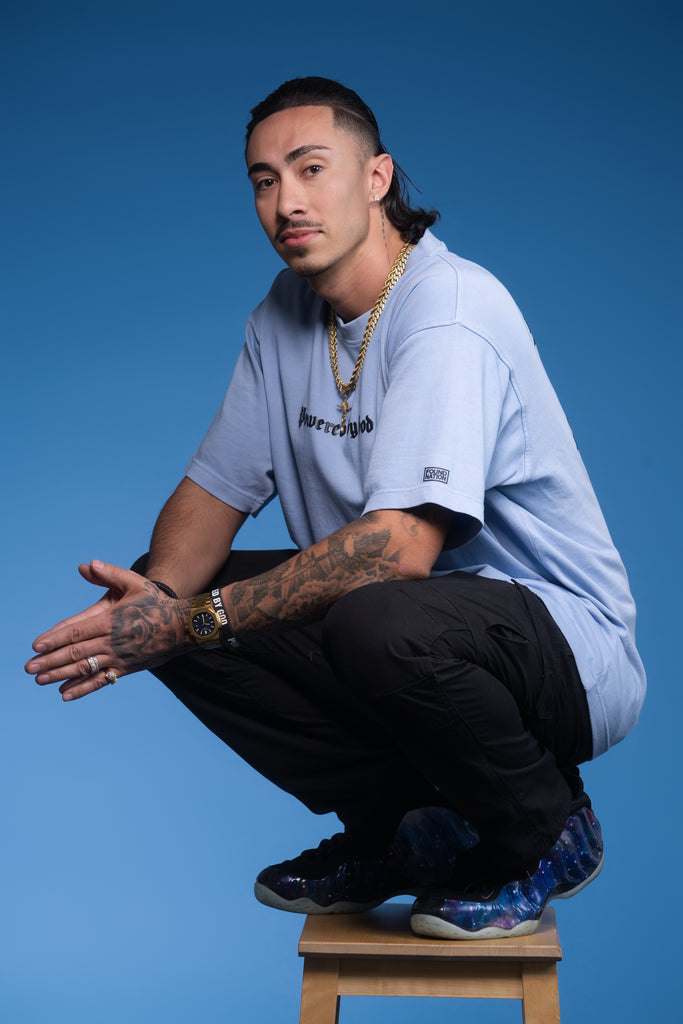 ICE BLUE POWERED BY GOD TEE