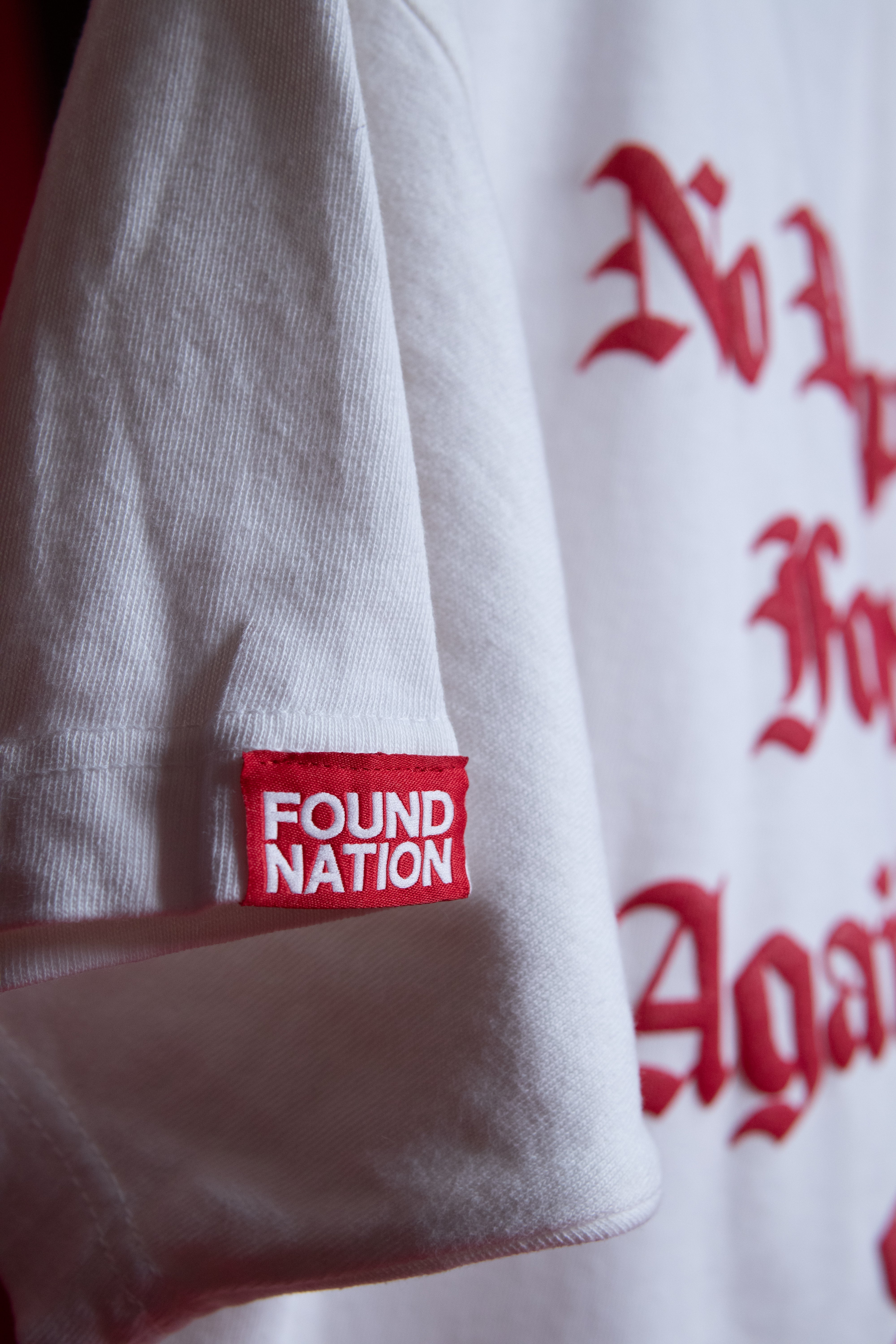 WHITE & RED POWERED BY GOD TEE