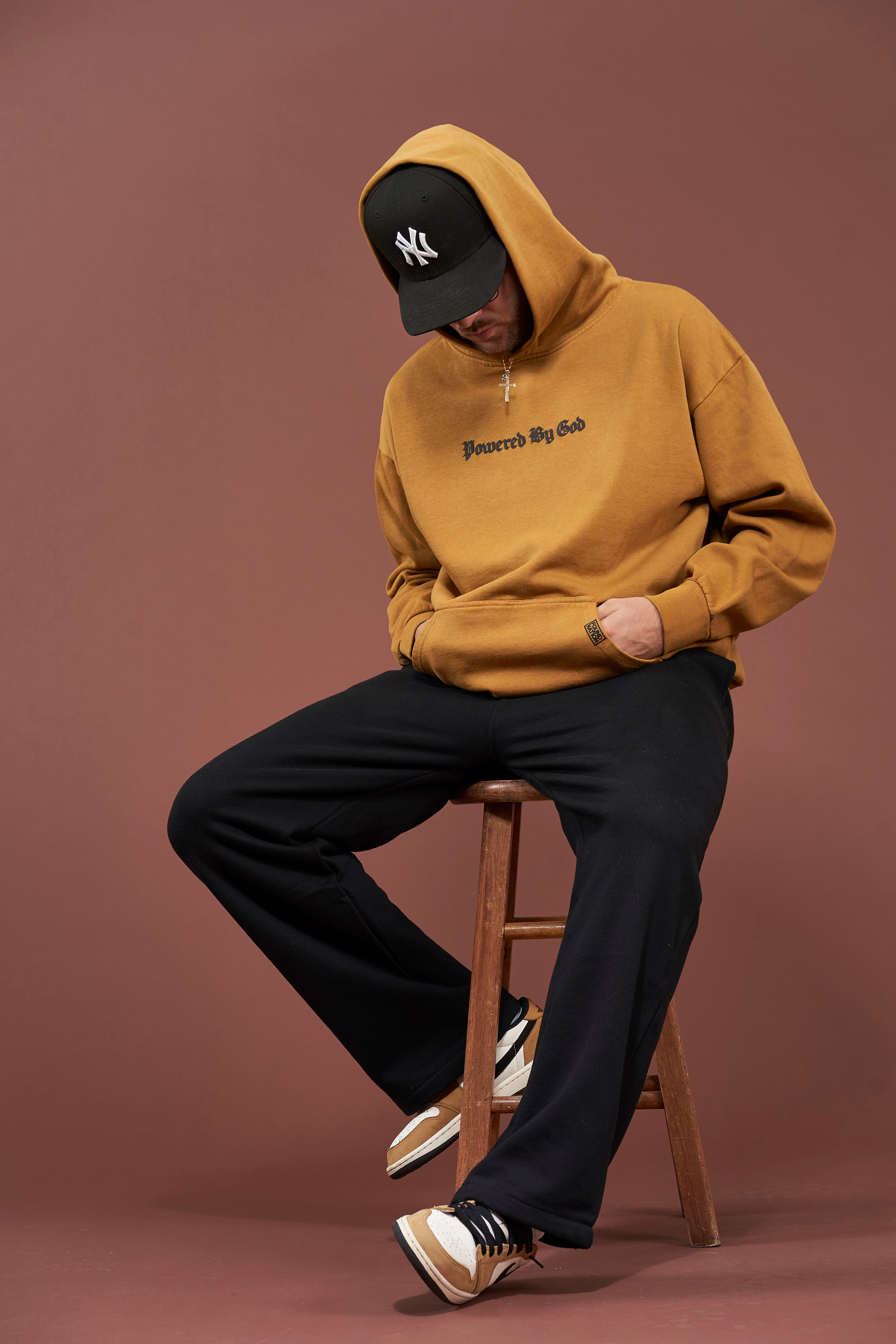 GOLD POWERED BY GOD HOODIE